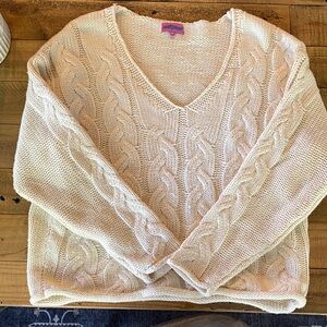 Women's Cream Cable Knit Sweater